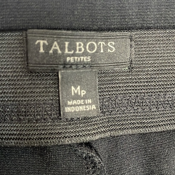 Talbots Petites Black Pull On Elastic Waistband Skinny Pants Ankle Zip MP - Picture 12 of 14